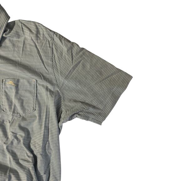 Tommy Bahama Baby Blue Striped Polo Lightweight Spring Summer Vacation Mode - Picture 5 of 5